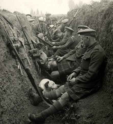 Soldiers in trenches during World War 2