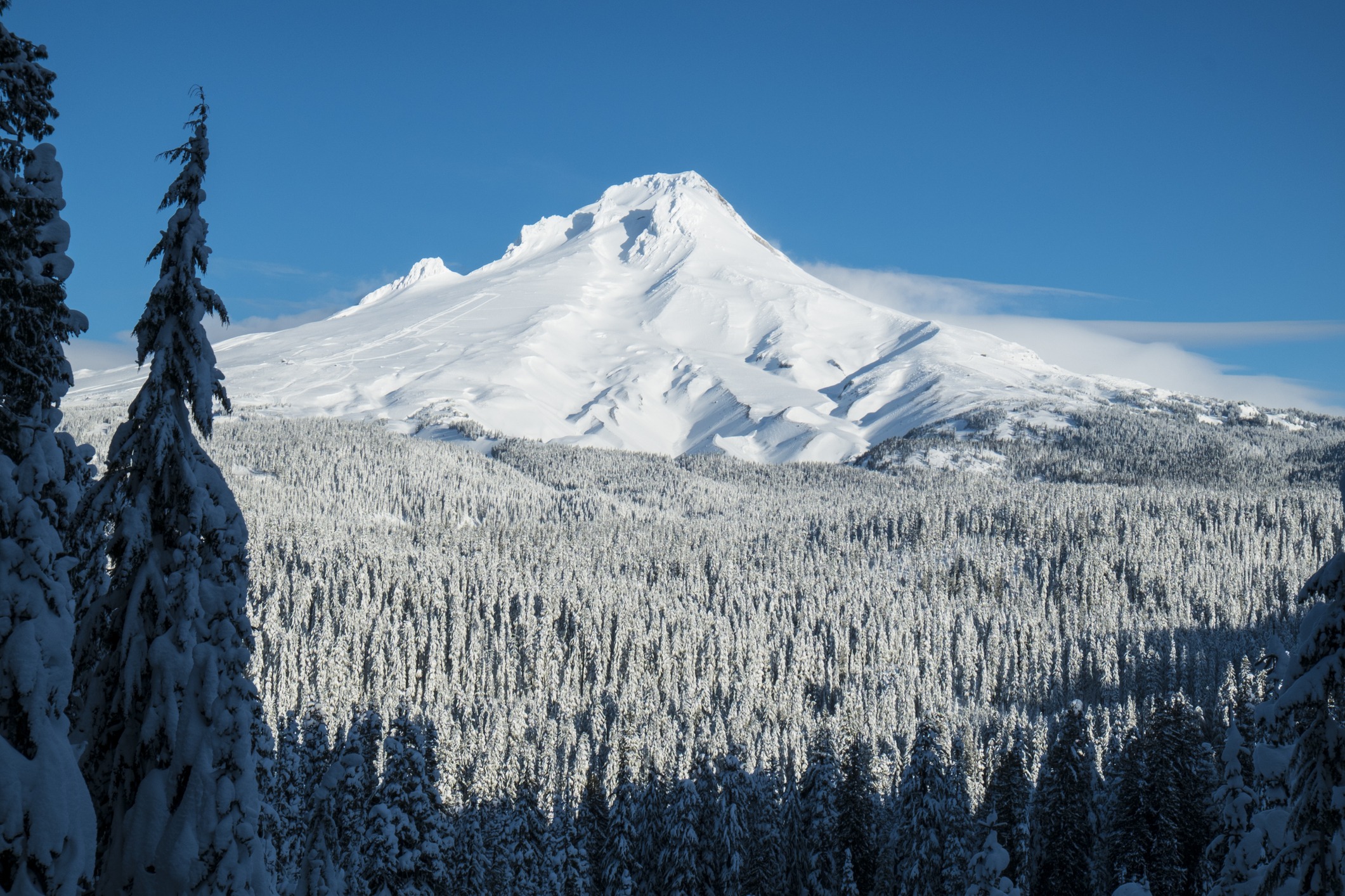 Mount Hood, Oregon covered in snow