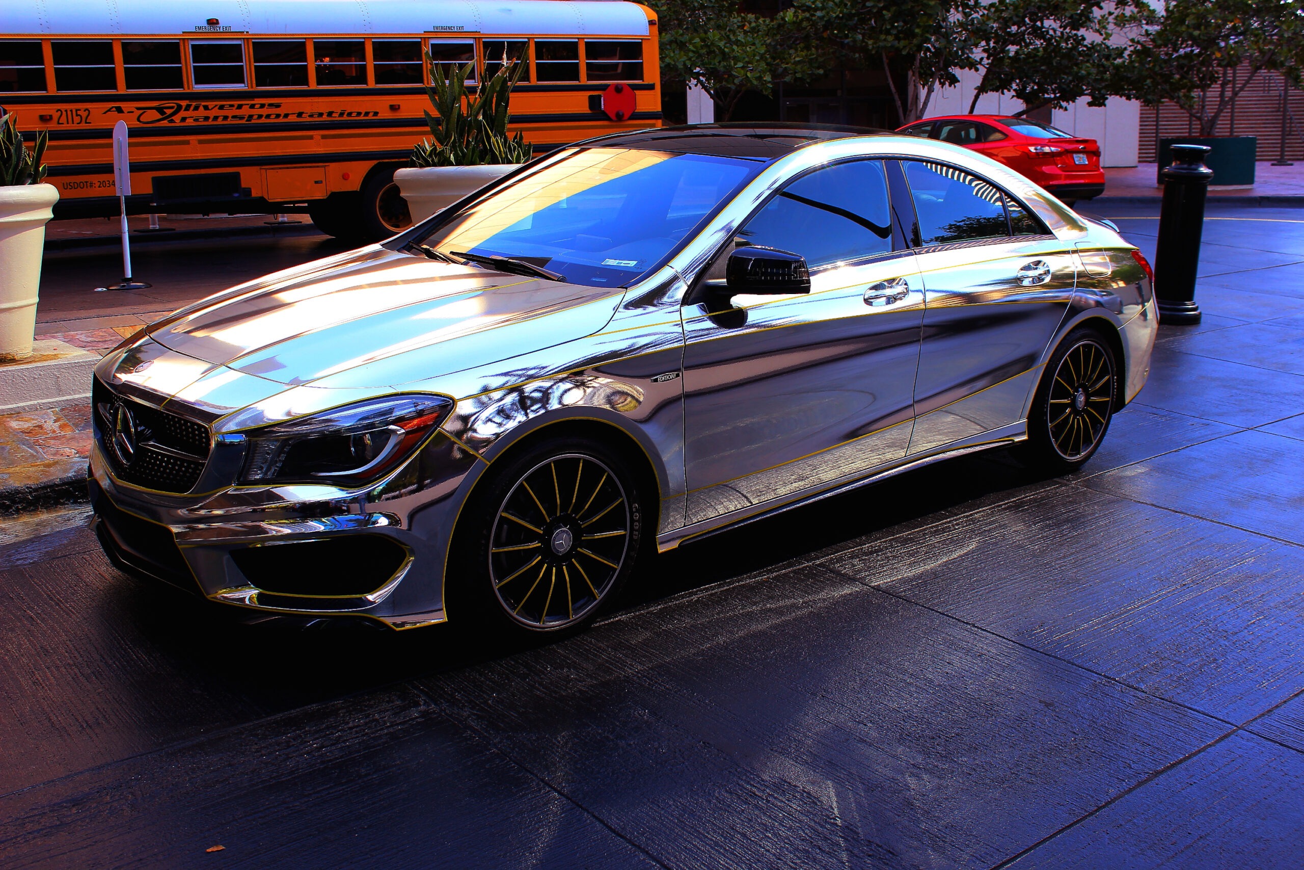 Shiny silver car