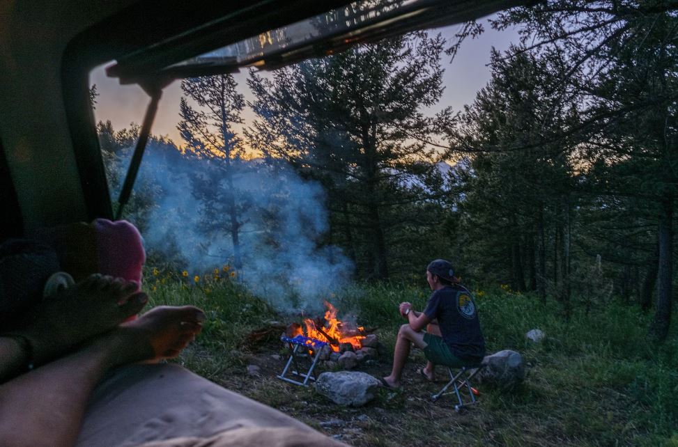 Grand Teton National Park, Wyoming, USA, Camping, Tetons, National Park, Backcountry Camping, Campfire, Overlanding, Woodland