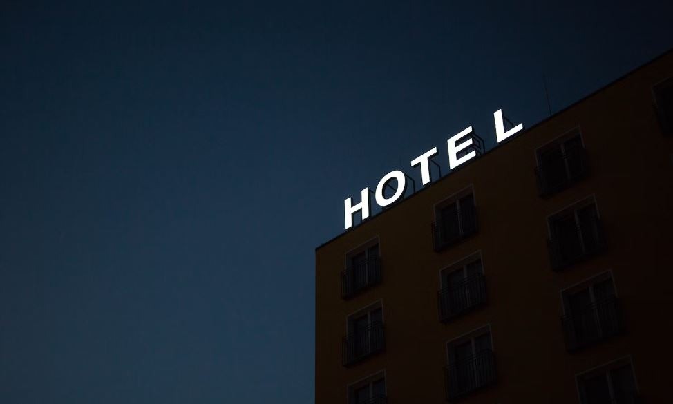 Hotel, Berlin, Germany, Building, Architecture, Night, Vacations, Silhouette, Vignette, Sign, Dusk, Housing 
