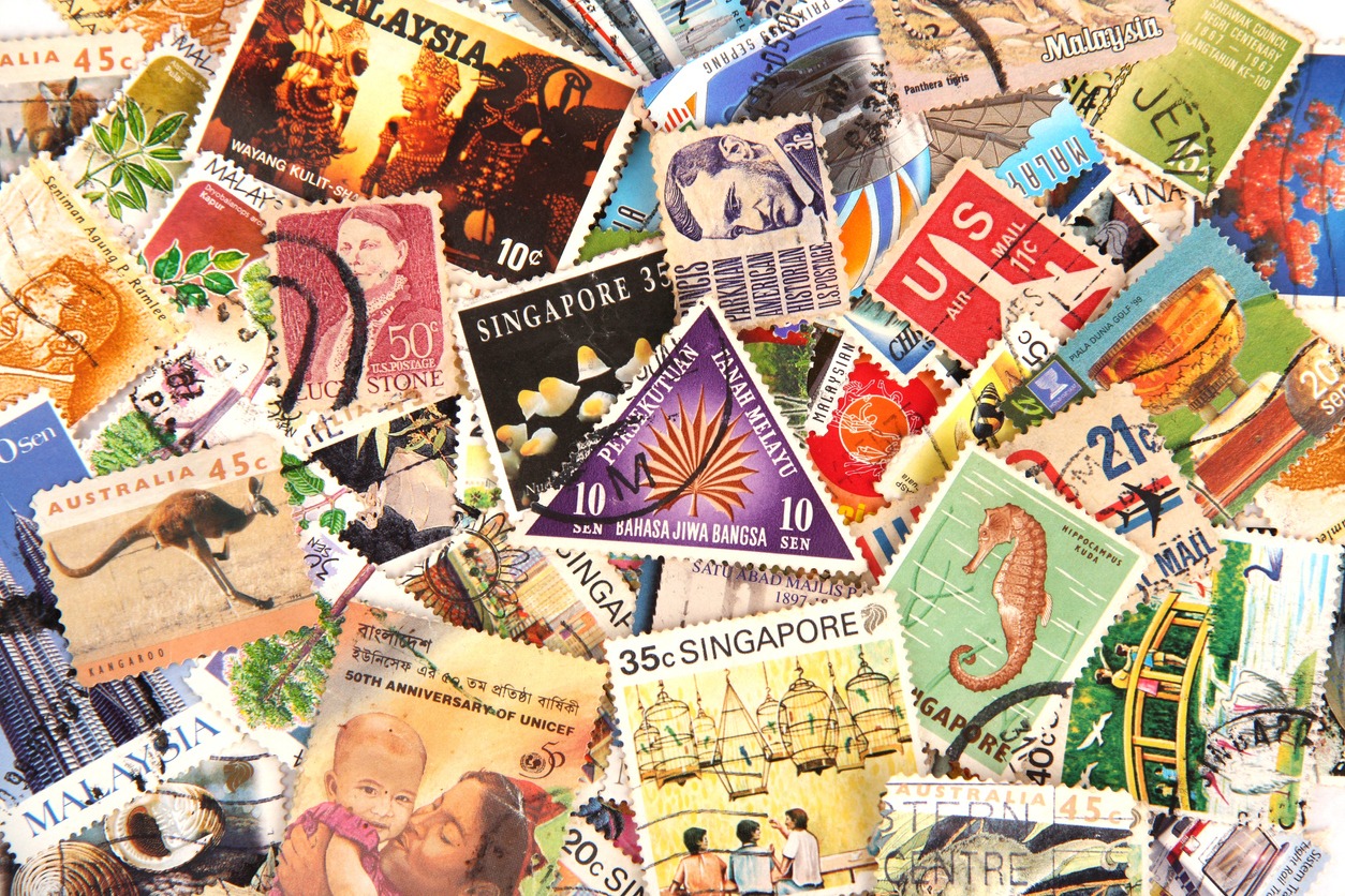 random collection of stamps