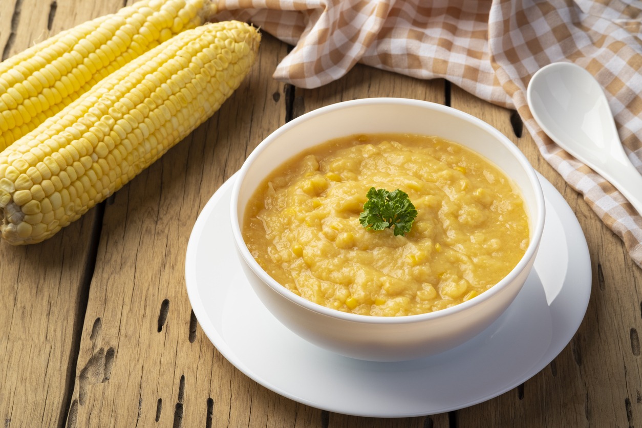 creamy-corn-pottage-soup-on-white-bowl