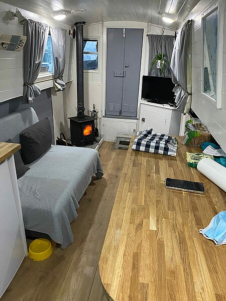 Narrowboat Interior Cozy Living Space
