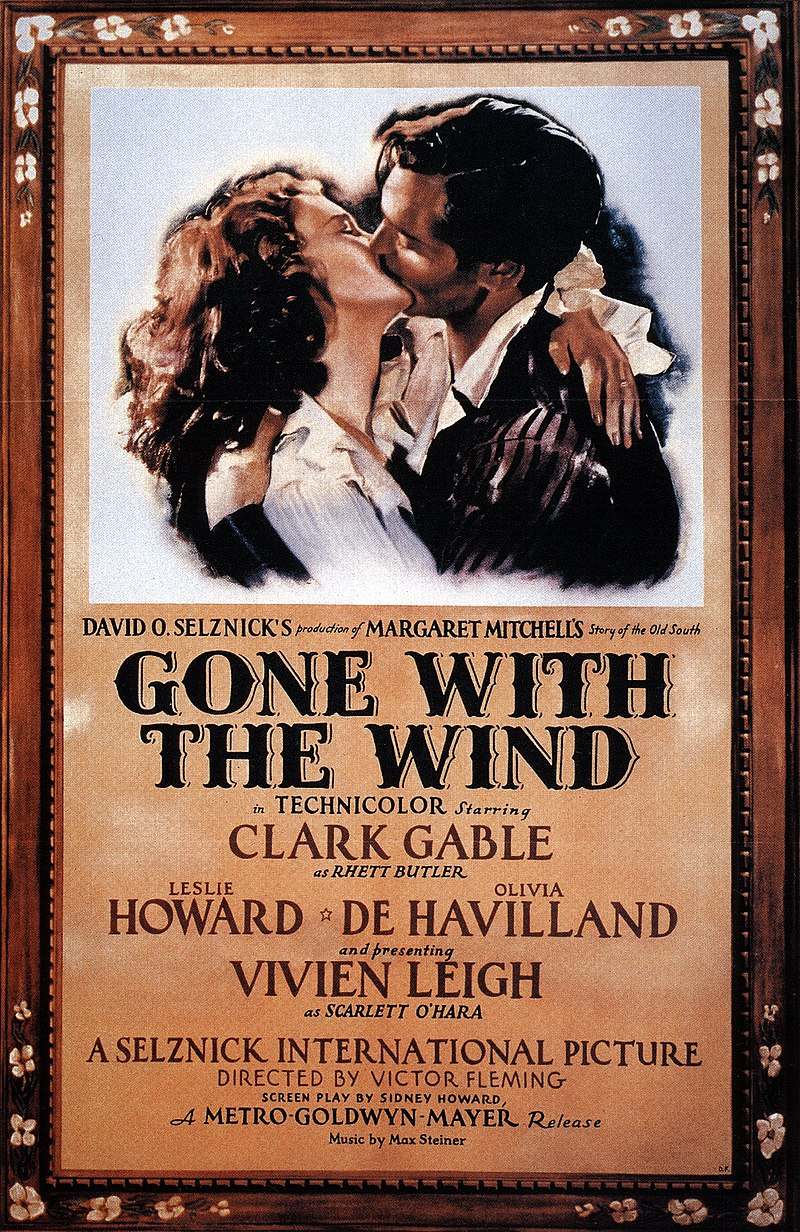 A film poster showing a man and a woman in a passionate embrace