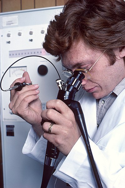 physician using a remotely controlled endoscope